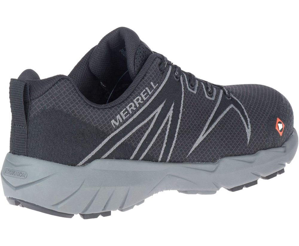 Merrell Work Shoes Black - Fullbench 55 Alloy Toe - Mens 01MZKIUYR